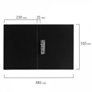 Папка с бок. мет. приж. BRAUBERG Стандарт, черная, до 100 ли