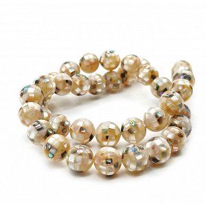 Бусины из Перламутра шарик 10 мм, бежевые. Цена за 1 шт.