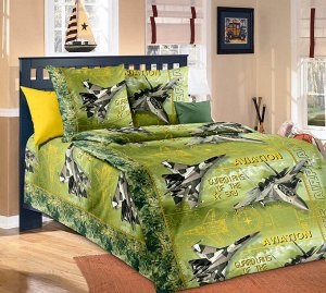 Комплект постельного белья 1,5-спальный, бязь "Люкс", детская расцветка (Стражи неба, зеленый)