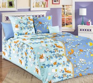 Комплект постельного белья 1,5-спальный, бязь "Люкс", детская расцветка (День и ночь)