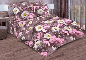 Комплект постельного белья 1,5-спальный, бязь  ГОСТ (Орхидеи на лиловом)