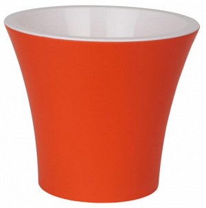 Горшок для цветов (с вкладкой) Сити Оранжево-белый, 3,3л d20 h17,5 пластиковый