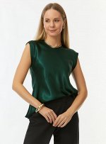 Блузка из струящейся ткани с коротким рукавом