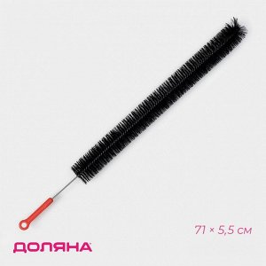 Ёрш чистящий Доляна, гибкий, 71x5.5 см, чёрный