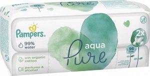 PAMPERS Детские влажные салфетки Aqua Pure 2x48 ПрепакКор