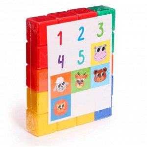 Кубики детские с наклейками, 6 x 6 см, 20 штук, 3+