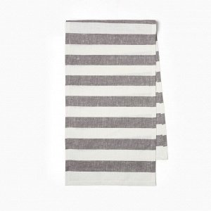 Дорожка на стол Этель Graphite 40x146 см, лен 100%, 260 г/м², белая/серая