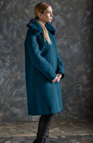 Пальто женское зимнее (Темно-синий цвет) AlexdiStyle