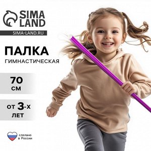 Палка гимнастическая 70 см, фиолетовая