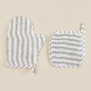 Набор кухонный SL HOME Direction: варежка 20?28 см, прихватка 19?19 см, лён 100%,180 г/м?