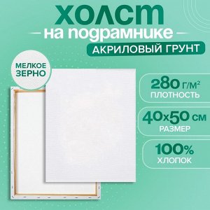 Холст на подрамнике 1,6х40х50 см, Calligrata, хлопок 100%, акриловый грунт, мелкозернистый, 280г/м?