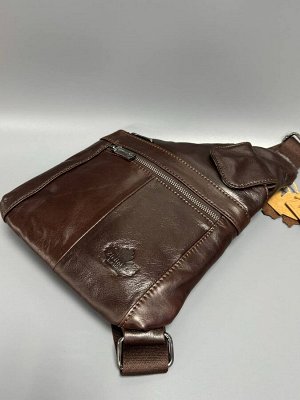 Сумка мужская коричневая натуральная кожа