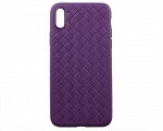 Чехол iPhone X/XS Плетеный фиолетовый
