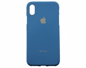 Чехол iPhone X/XS Яблоко темно-синий