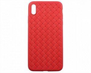 Чехол iPhone XS Max Плетеный красный