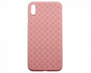 Чехол iPhone XS Max Плетеный розовый