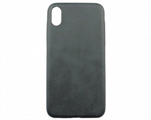 Чехол iPhone XS Max Матовая кожа (черный)
