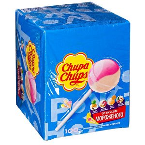 карамель Чупа-Чупс со вкусом мороженого 12 г 1/100