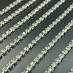 Стразовая цепочка серебристая SS12 (3мм) с прозрачными стразами.  Цена за 50 см.