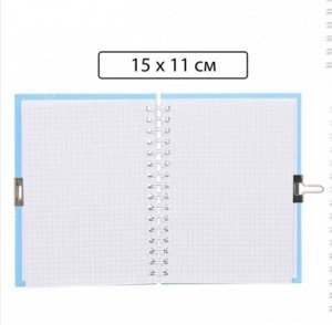 Блокнот детский+замочек 15*11 см.48л. клетка "Модница" (Basir)