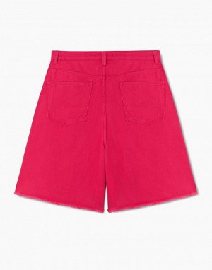 Розовые шорты Bermudas с рваным дизайном р.46