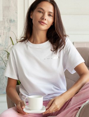 Футболка из премиального хлопка с принтом фольгой белый_yourself