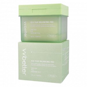 VVbetter Балансирующие успокаивающие тонер-пэды с цинком PCA, PHA, Moisture TM B / Jeju Yuja Balancing Pad, 120 шт.