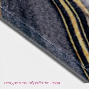 Коврик для ванной и туалета Доляна «Камень», 44x120 см, чёрный