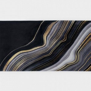 Коврик для ванной и туалета Доляна «Камень», 44x120 см, чёрный