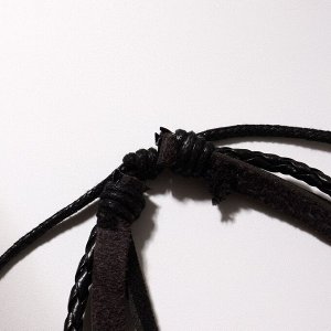 Браслет кожа «Хиппи» стрекозка, коричневый, d=6 см