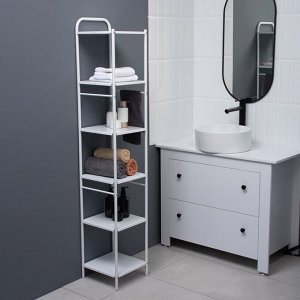 Стеллаж напольный шестиярусный, 29x29x158,5 см, цвет белый