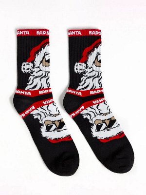 Новогодний подарок. Подарочный набор термос и носки 3 пары KAFTAN Bad Santa, размер 41-44 (27-29 см)