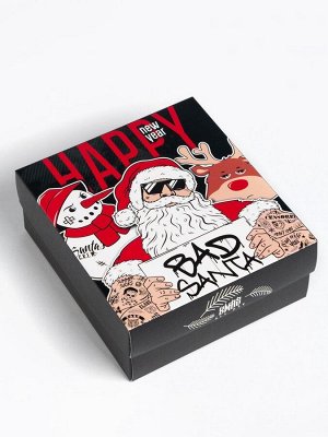 Новогодний подарок. Подарочный набор термос и носки 3 пары KAFTAN Bad Santa, размер 41-44 (27-29 см)