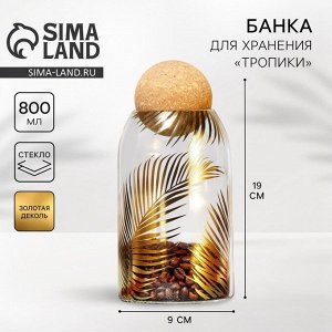 Банка для хранения сыпучих продуктов и круп «Тропики», 800 мл
