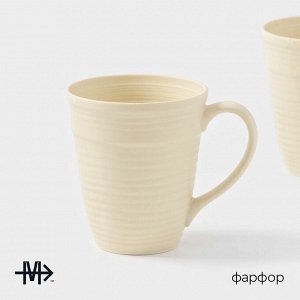Набор кружек Magistro Jarwah Lugerne, 390 мл, 12.5x9.2x10.7 см, 2 шт., фарфор, молочный