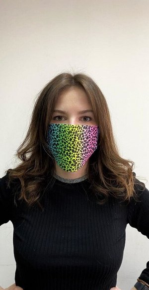 Маска защитная из неопрена с принтом (S-M) (принт №2)