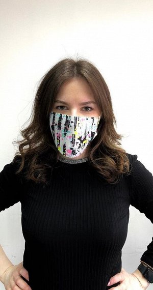 Маска защитная из неопрена с принтом (S-M) (принт №16)