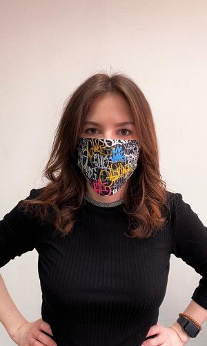 Маска защитная из неопрена с принтом (S-M) (принт №33)
