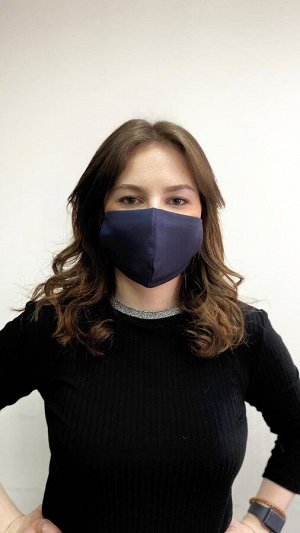 Маска защитная трикотажная двухслойная на резинке (M-L) (дымчато-серый)