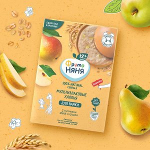 ФРУТОНЯНЯ Каша для варки 200г безмолочная мультизлаковая  с кусочками яблок и грушей