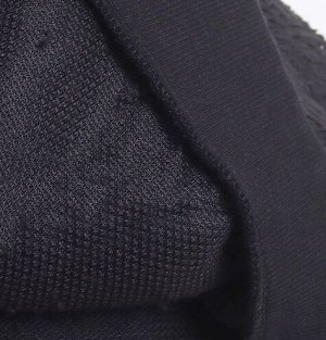 Толстовка на молнии из толстого флиса теплая, воротник стойка,  черный