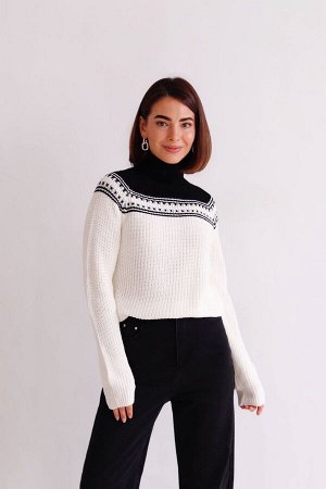 Свитер + ДЛИНА: 60 (+-3) см.
+ СОСТАВ: хлопок 50%, ПАН 50%
+ ПАРАМЕТРЫ МОДЕЛИ: 81/60/91, рост модели 165 см.
+ ОБРАЗЕЦ НА МОДЕЛИ: one size (42-46)