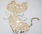 КОШКА ПАЙЕТКИ БЕЖ/ЗОЛОТО