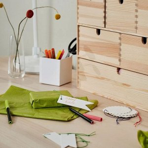 FÖNSTERFIKUS, Этикетка с завязкой, набор из 9 штук, белая