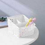 Подставка - органайзер для канцелярии, 3 ячейки, 15,5*13,5*10 см, белая