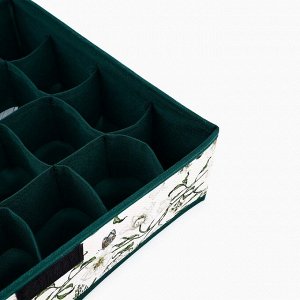 Органайзер для хранения 24 ячейки с крышкой «Уют», 34x28x10 см