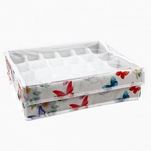 Органайзер для хранения 24 ячейки с крышкой «Бабочки», 34x28x10 см