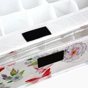 Органайзер для хранения 24 ячейки с крышкой «Бабочки», 34x28x10 см