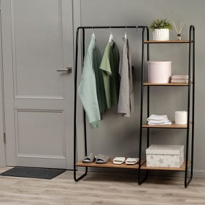 Гардеробная система с полками «Скандинавия 1», 110x38,5x147 см, чёрная