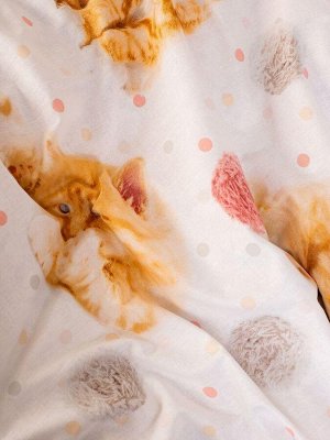 Пододеяльник 1,5-спальный, перкаль, детская расцветка (Рыжие котята)
